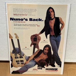 Nuno Bettencourt of Extreme - Washburn Guitars - 1995 Print Advertisement